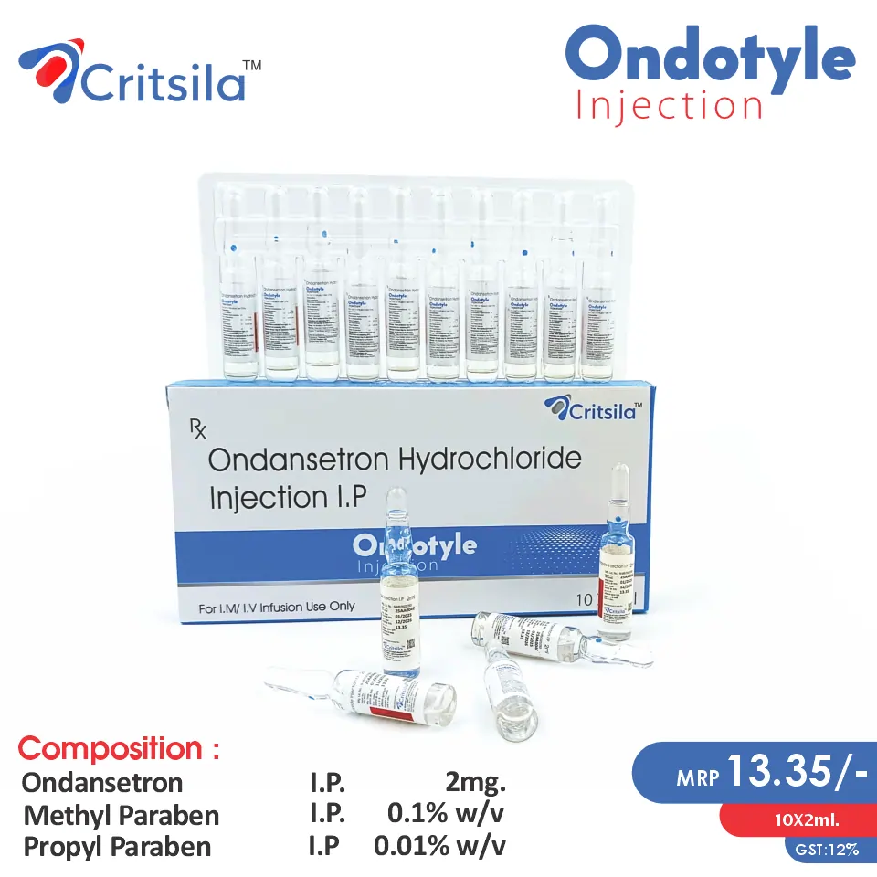 Ondansetron (2mg) Injection at the best price in PCD Pharma Franchise for Antiemetic, Nausea and Vomiting Control.